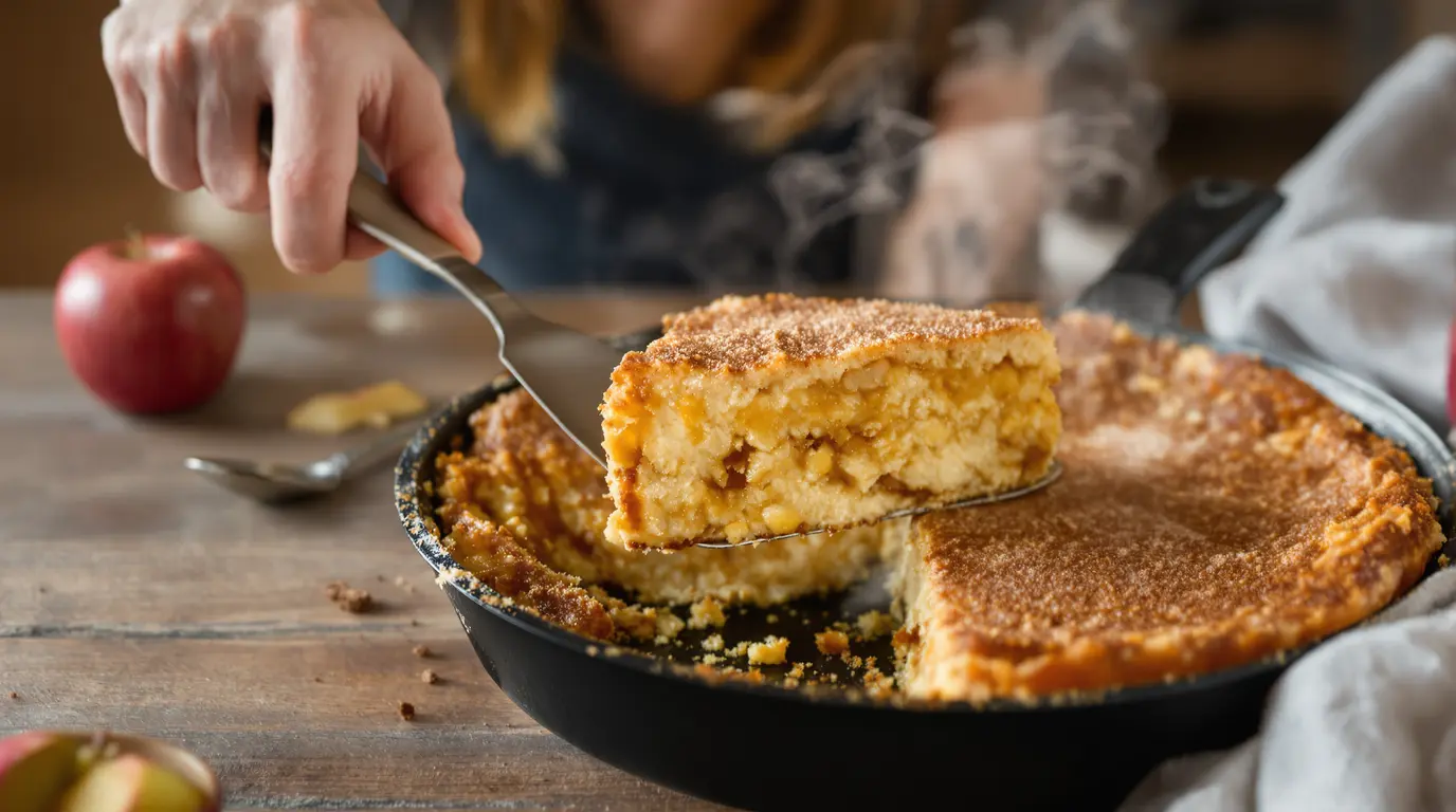 Je prépare ce gâteau aux pommes à la poêle : sans four, rapide, ultra simple et réconfortant Je prépare ce gâteau aux pommes à la poêle : sans four, rapide, ultra simple et réconfortant