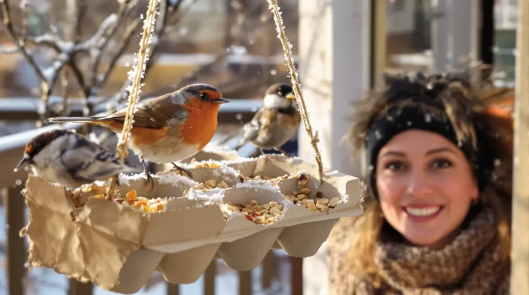 Ne jetez plus vos vieilles boîtes d’œufs : elles attirent les oiseaux au jardin tout l’hiver